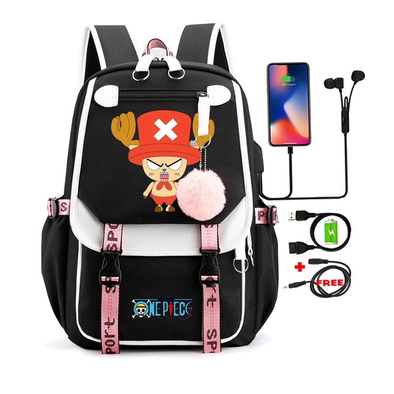 Anime One Piece Nezuko Kawaii Cartoon School Bag for Adults | Large Capacity Backpack Bags Manga To Travel Daily Girls Bookbags ShopOnlyDeal