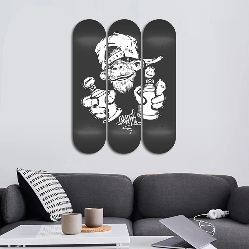 Set of 3pcs Decorative Board Pop Art Skateboard Wall Art 7-layer Maple Decoration Skateboard Furnish and Decorate for Home Decor ShopOnlyDeal