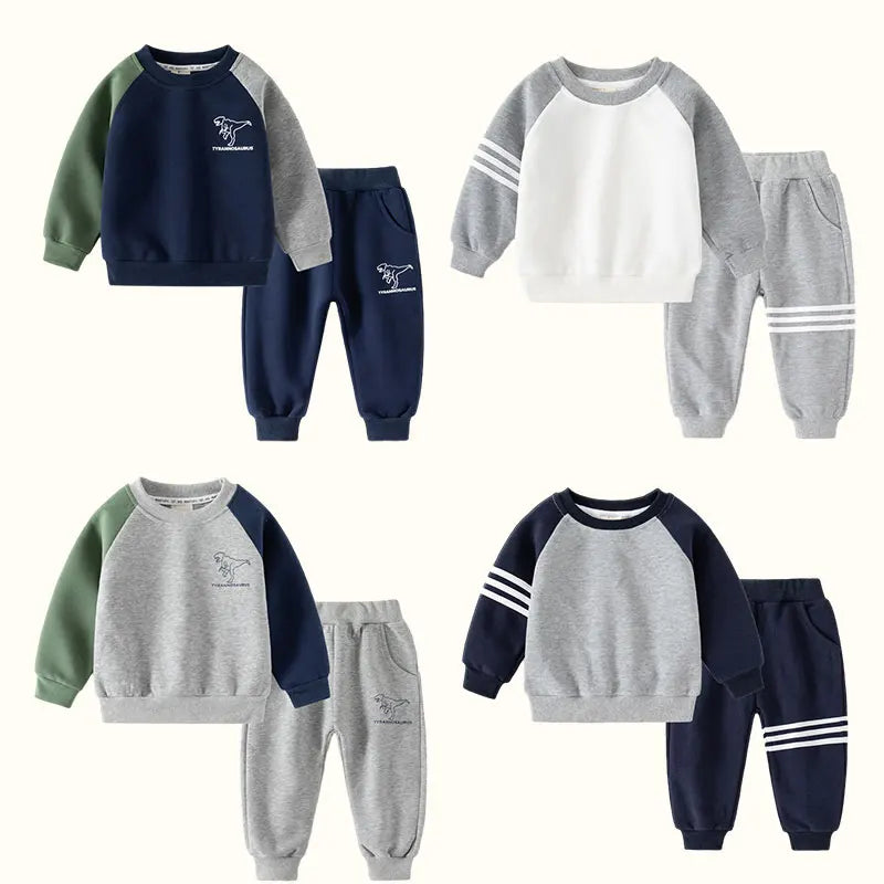 Children's Clothes Set | Colorful Kids Boys Two-Piece Tracksuit | Casual Outfits for Spring & Autumn ShopOnlyDeal