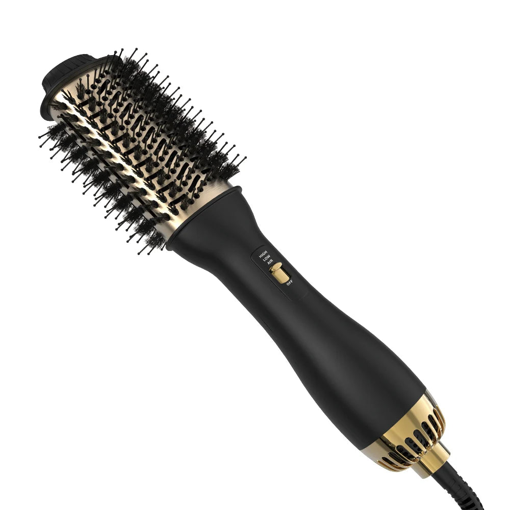 LISARPO Professional Blowout Hair Dryer Brush Black Gold Dryer and Volumize Hot Air Brush for Women Curling Irons Styler ShopOnlyDeal