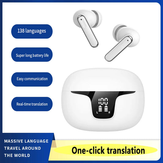 2024 New Top Smart Voice Translator Wireless Bluetooth Earphones Translation Multi 144 Languages Headphones Real Time Translate ShopOnlyDeal