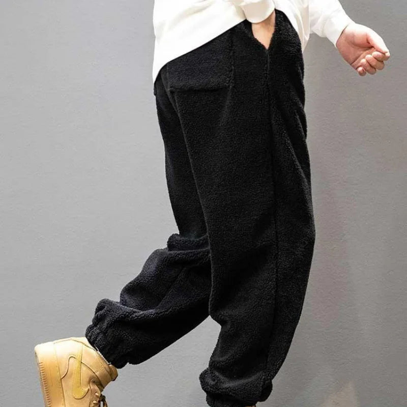 Autumn Winter Men Big Size Lamb Fleece Sweatpants Y2k Vintage Coffee Streetwear Fashion Male Clothes New Casual Warm Trousers ShopOnlyDeal