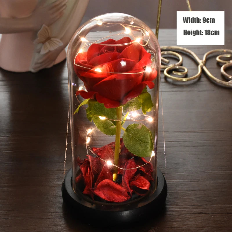 Mothers Day Gift 3 Head Rose LED Eternal Flower Rose Artificial Flower Christmas Wedding Valentine's Day Birthday Gift Home Decor ShopOnlyDeal