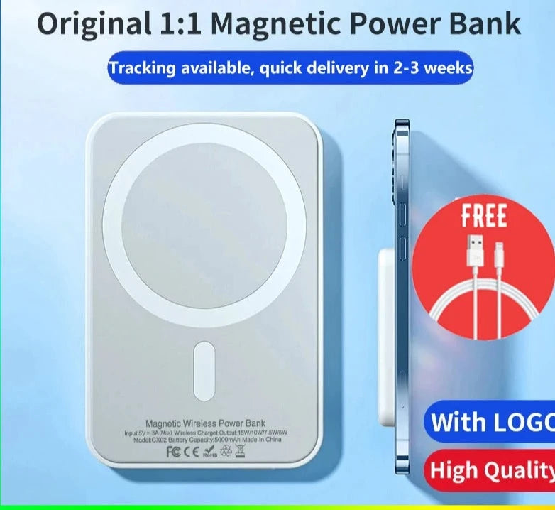 Original 1:1 Macsafe Powerbank Magnetic Wireless Power Bank For iphone 15 14 13 12 Pro External Auxiliary Backup Battery Pack Magsafe Magnetic Wireless Power Bank Store