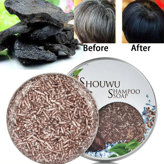 Soap Hair Darkening Shampoo Bar Repair Gray White Hair Color Dye Face Hair Body Shampoo 55g Natural Organic Hair Conditioner ShopOnlyDeal