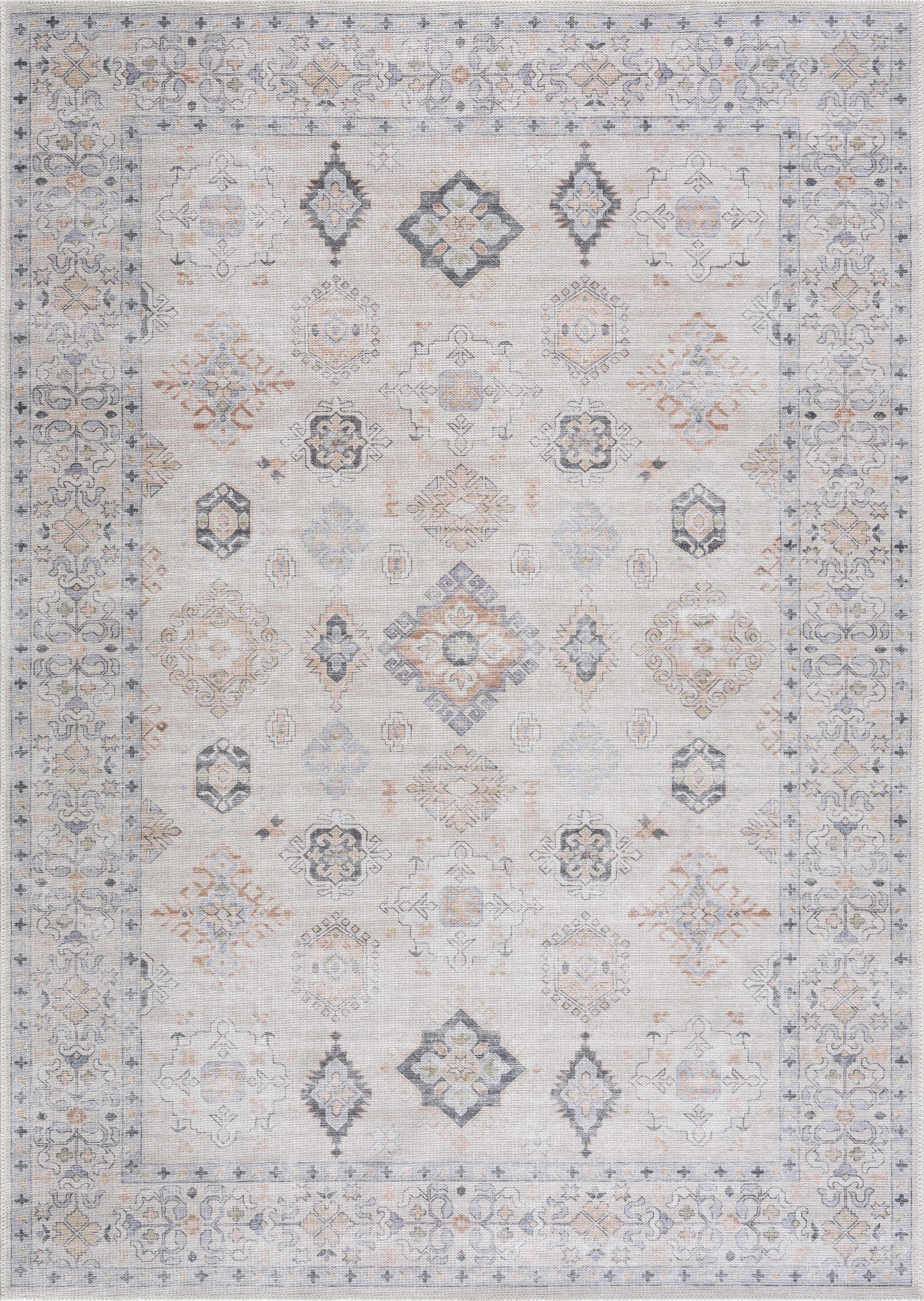 Beige Beckett Vintage Washable Area Rug | Classic Elegance with Modern Convenience Boutique Rugs