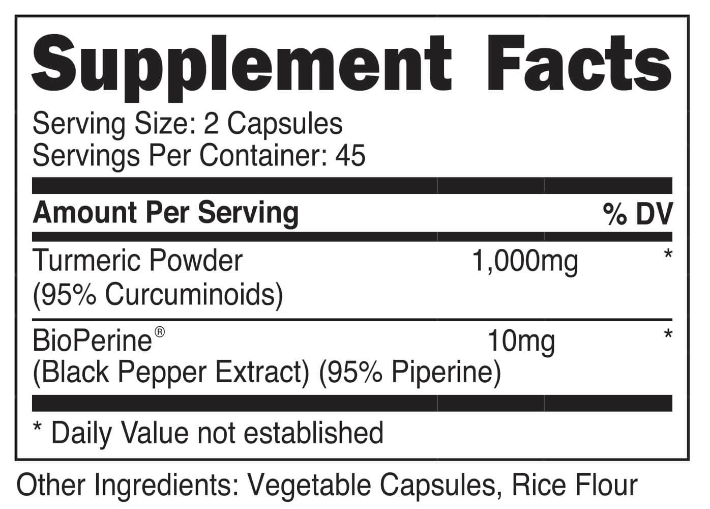 Turmeric 95% Curcuminoids TeamKeto