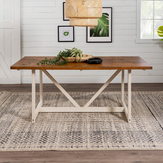 Brennan Solid Wood Trestle Dining Table Walker Edison