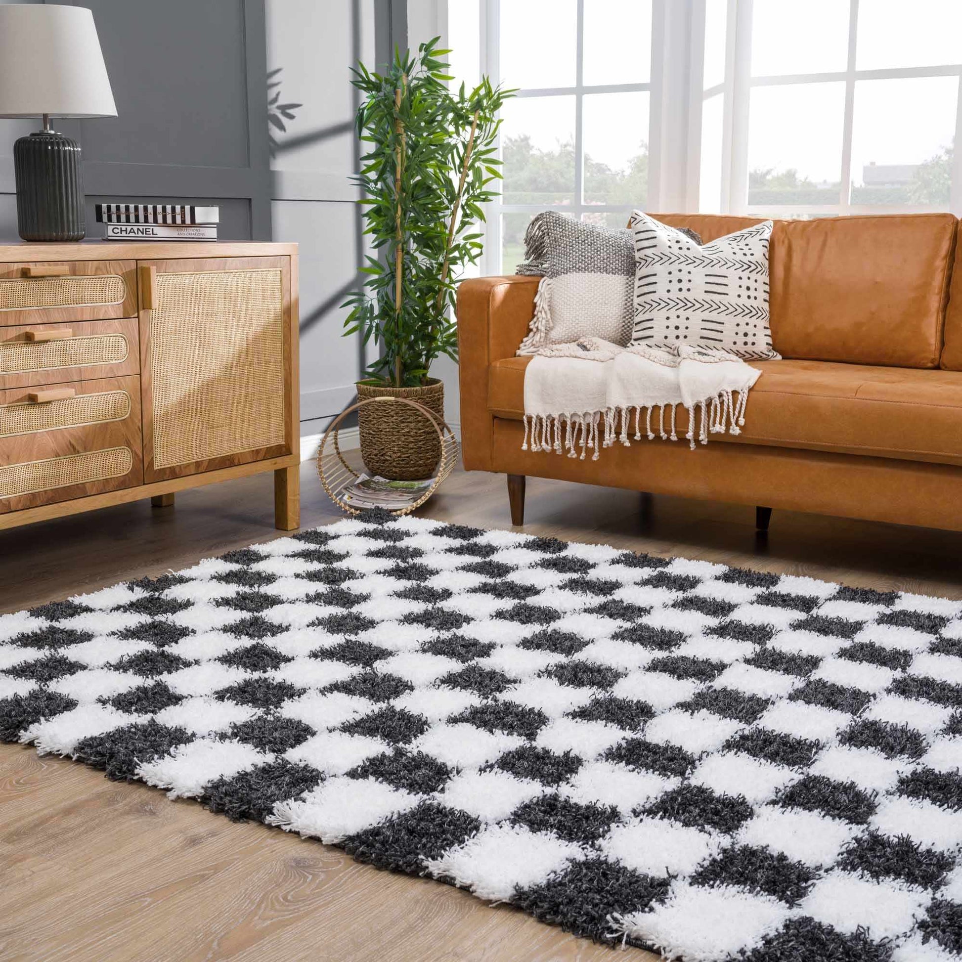 Atira Black & White Checkered Area Rug | Bold Contrast for Contemporary Spaces Boutique Rugs