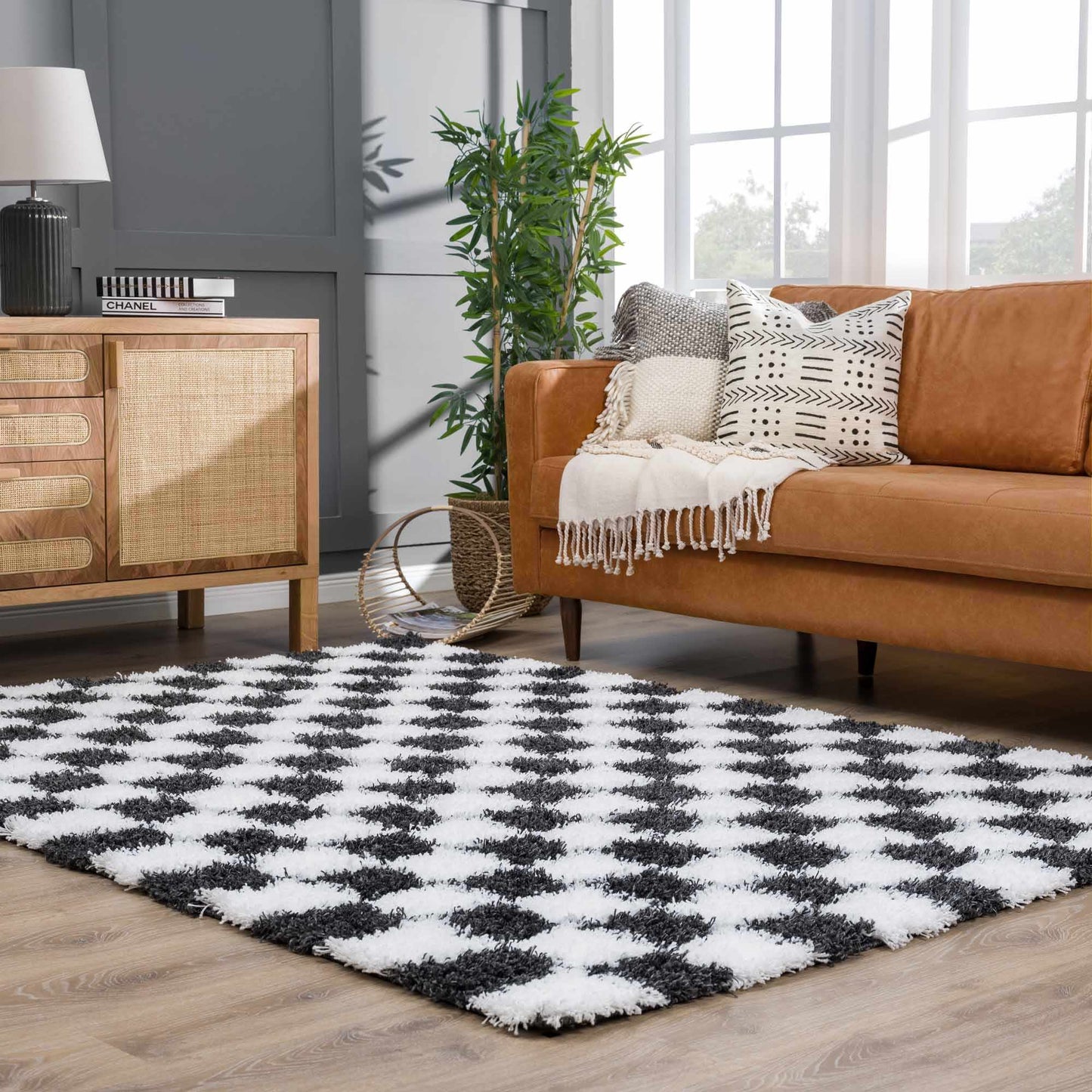 Atira Black & White Checkered Area Rug | Bold Contrast for Contemporary Spaces Boutique Rugs