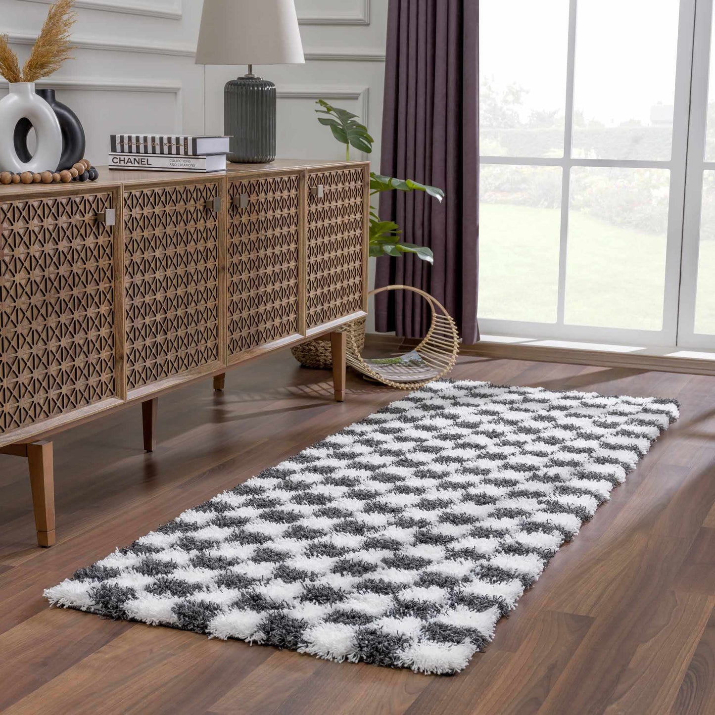 Atira Black & White Checkered Area Rug | Bold Contrast for Contemporary Spaces Boutique Rugs