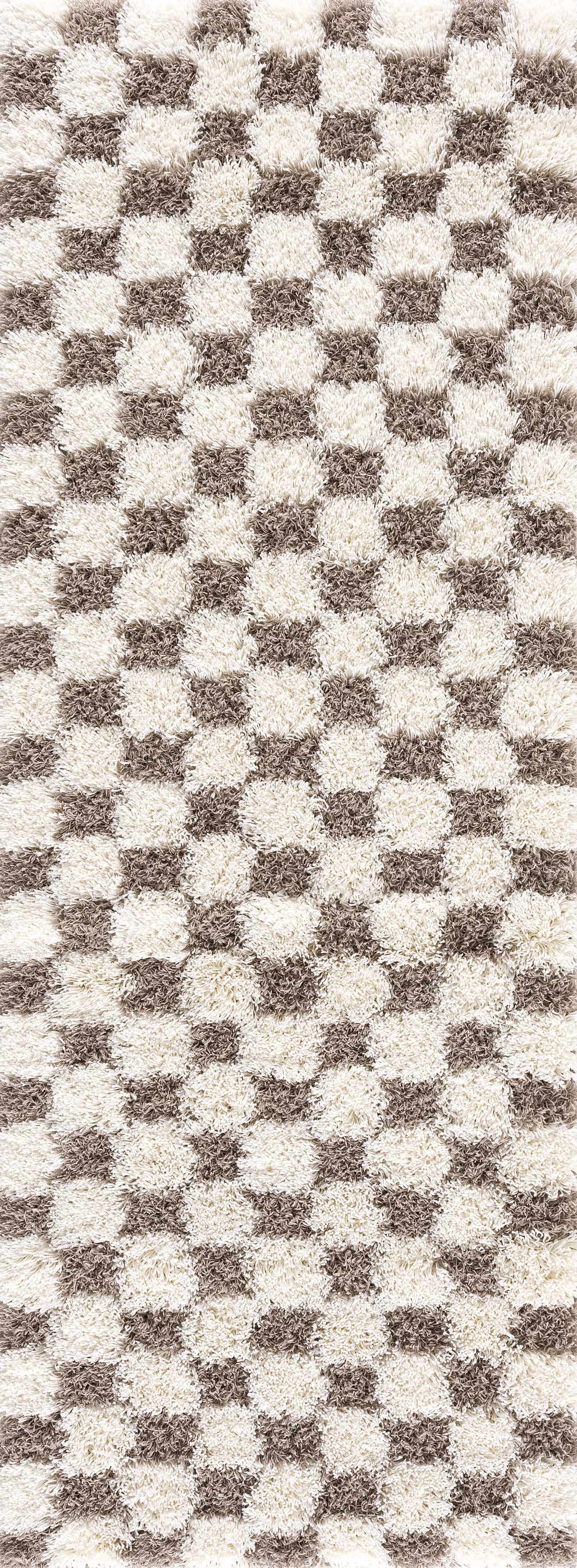 Atira Brown Checkered Area Rug Boutique Rugs