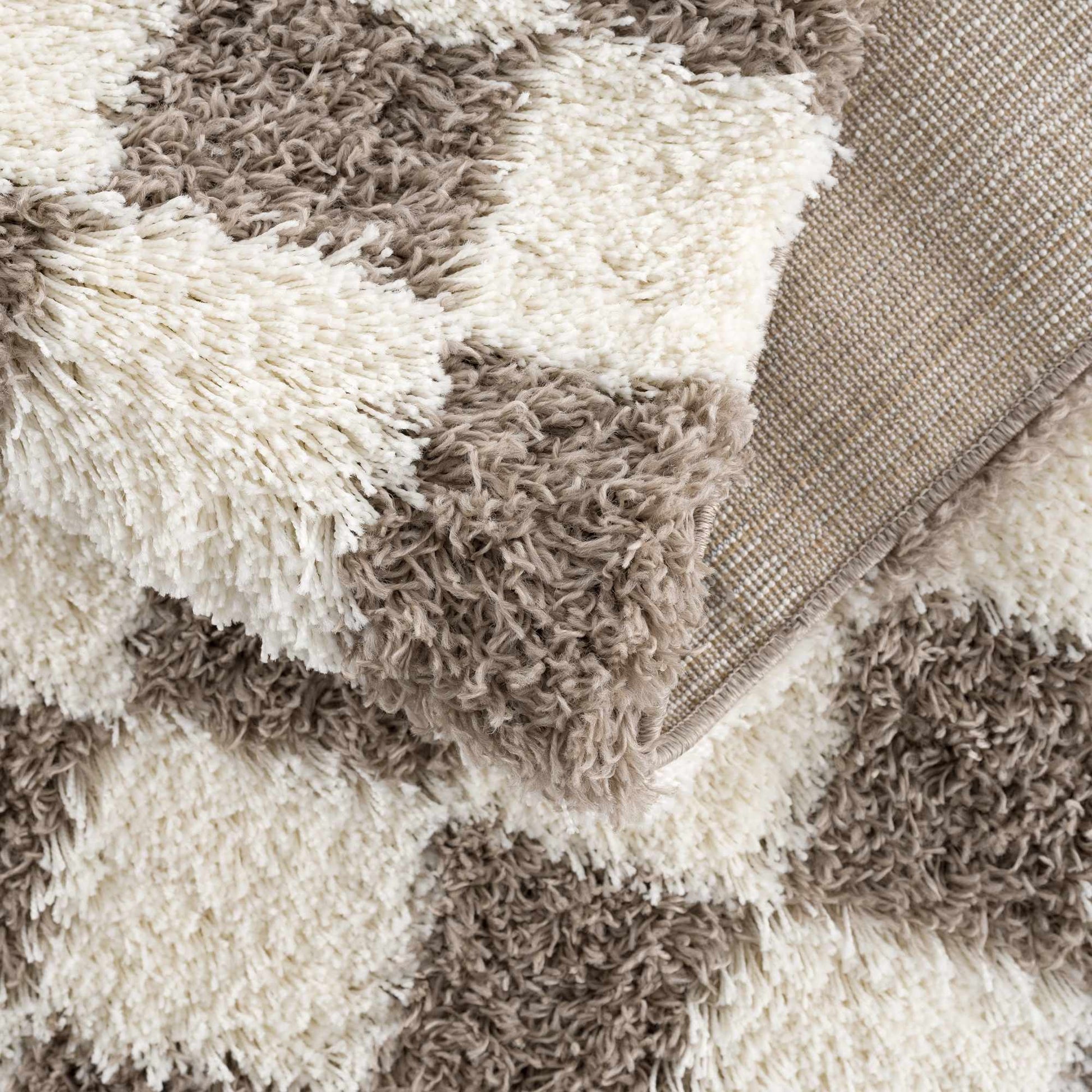 Atira Brown Checkered Area Rug Boutique Rugs