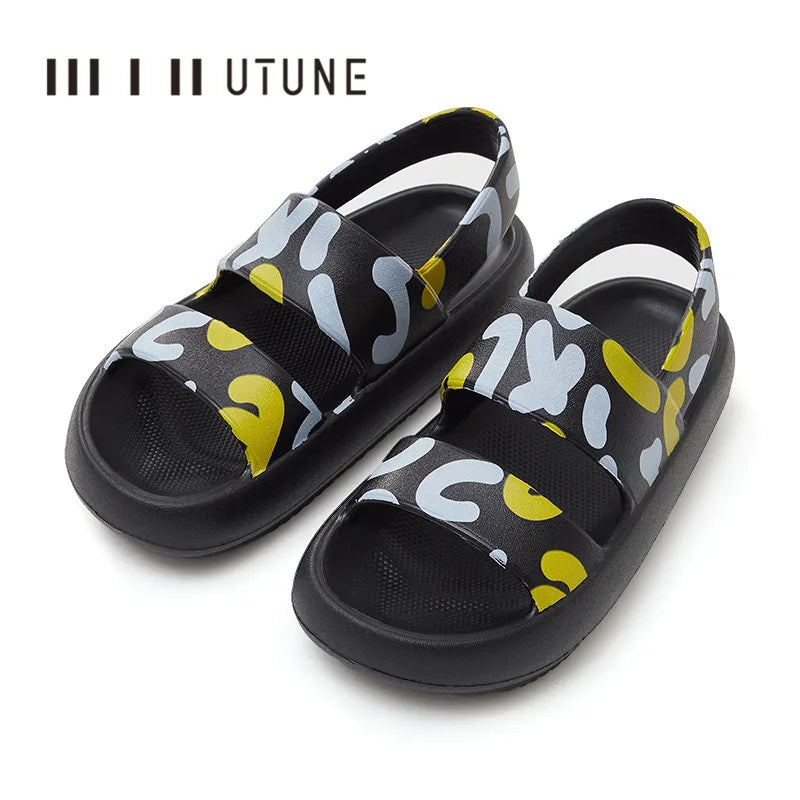 Outside Sandals For Women Summer Platform Shoes Printing Beach Female Slides Slippers Outdoor EVA 4CM Thick Sole Non-slip ShopOnlyDeal