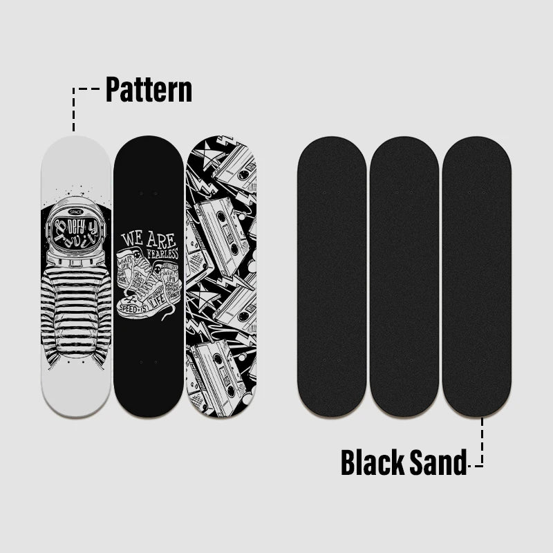 Skateboard Wall Art Black and White Mural & Skate Deck Art Wooden Panels for Club Bar Men Cave Wall Decoration ShopOnlyDeal