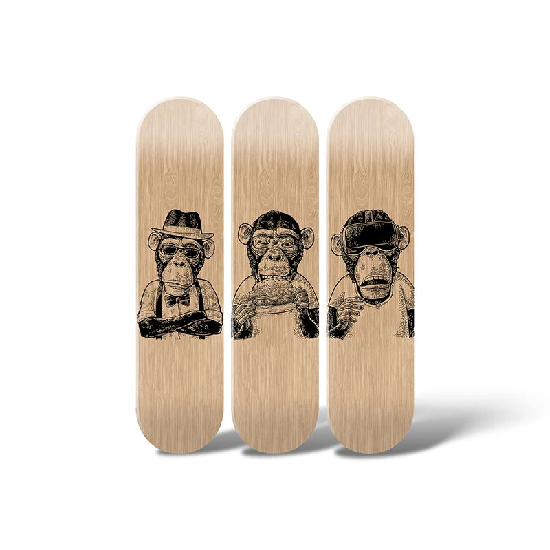 Skate Deck Wall Decor Animal Gorilla Pop Art Skateboard Art Canadian Maple Decorative Board for Room Ornaments Entryway Decor ShopOnlyDeal