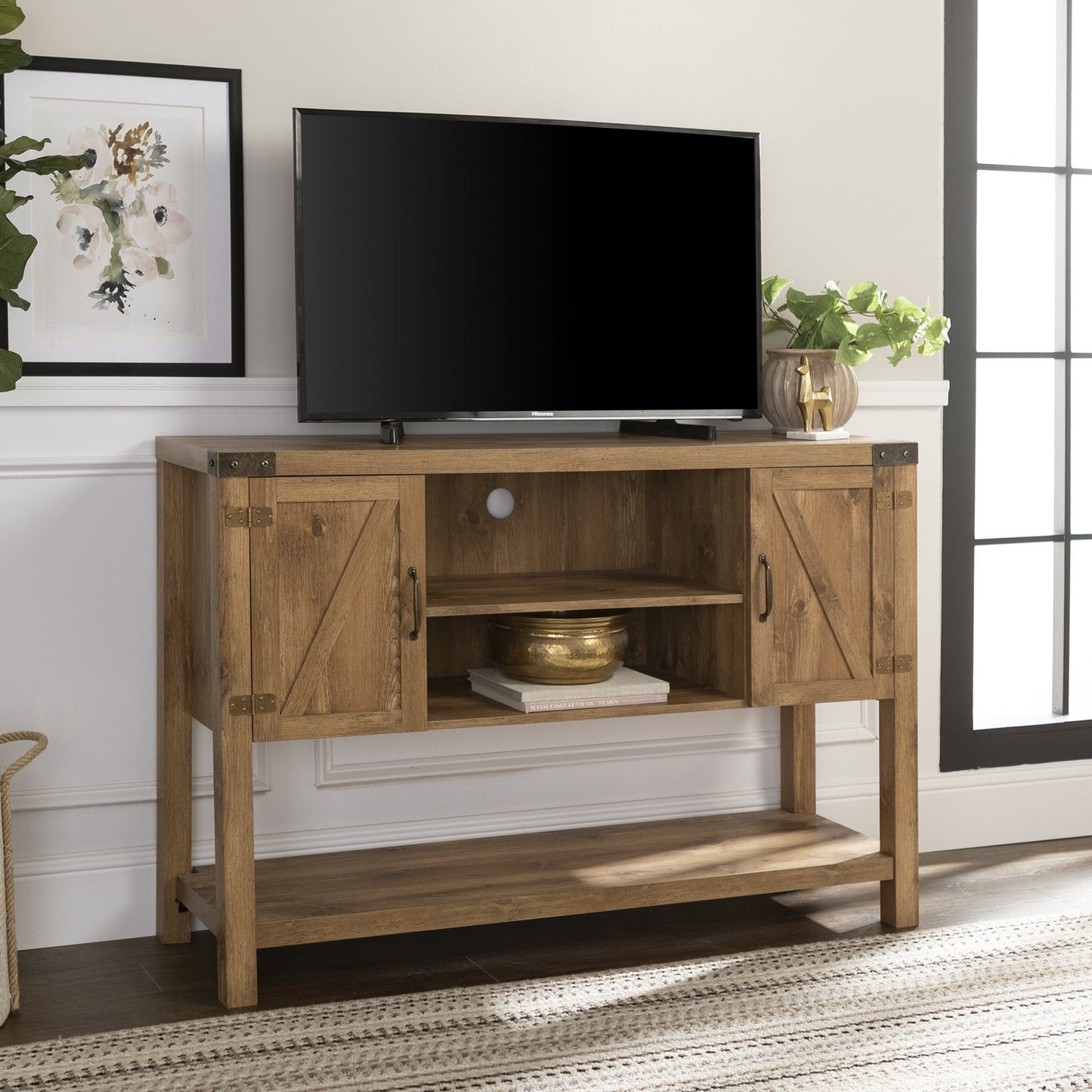 Barn Door Tall TV Stand Walker Edison