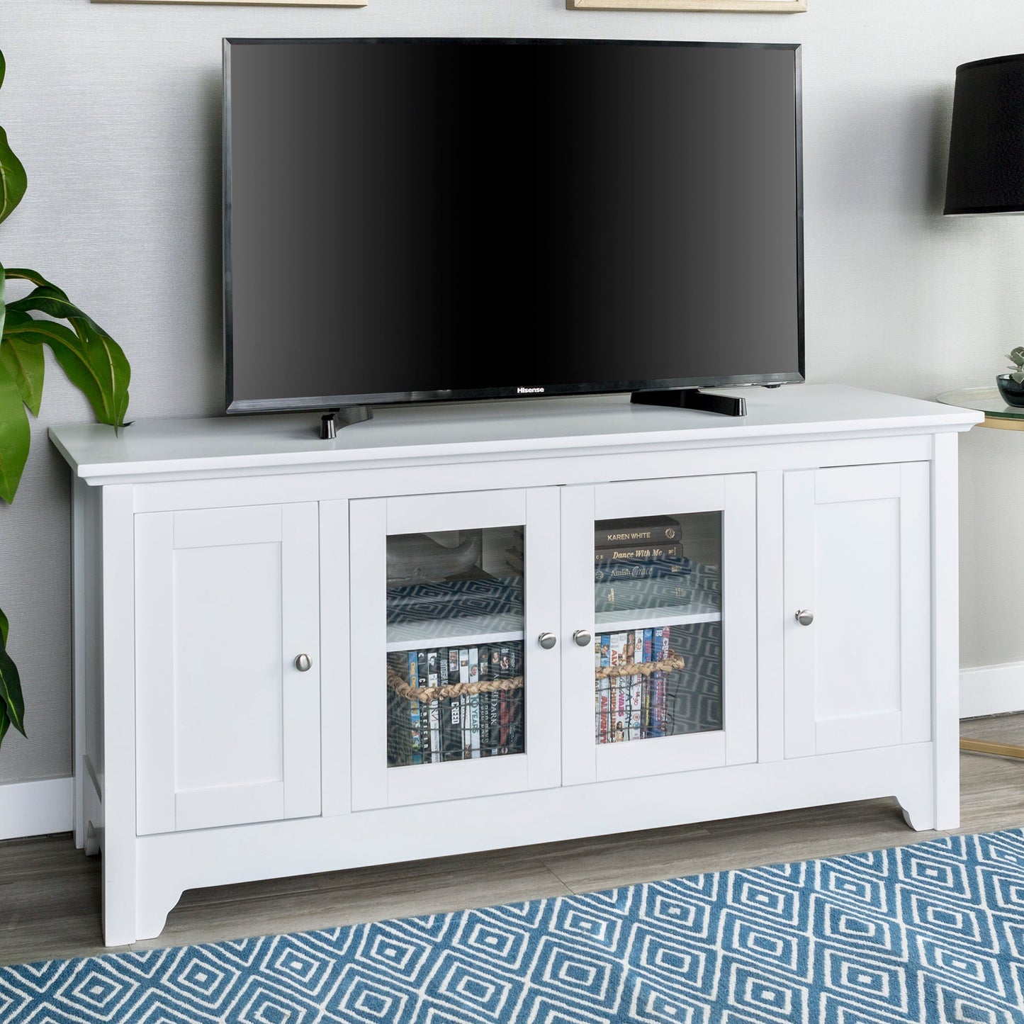 Carver 52" Transitional Wood Glass TV Stand Walker Edison