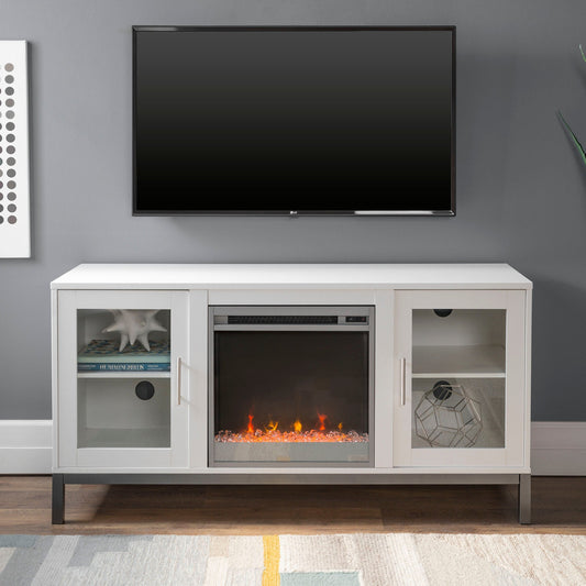 Avenue TV Stand with Crystal Fireplace Walker Edison