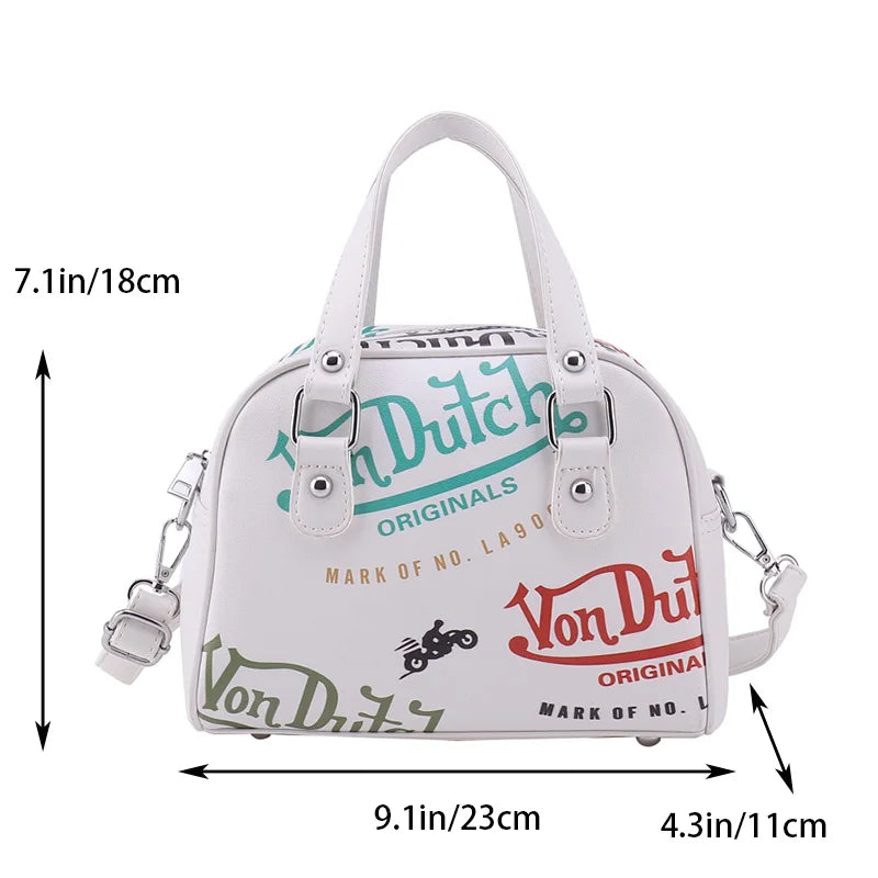 Women's Bag Large Capacity Leather Colour Printing Daily Commuter Women's Shoulder Handbag Bag Shopping ShopOnlyDeal