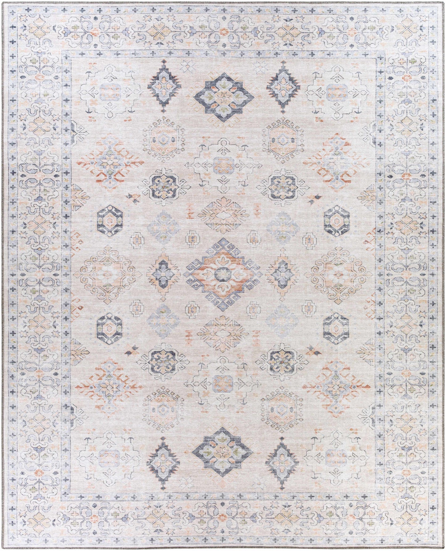 Beige Beckett Vintage Washable Area Rug | Classic Elegance with Modern Convenience Boutique Rugs