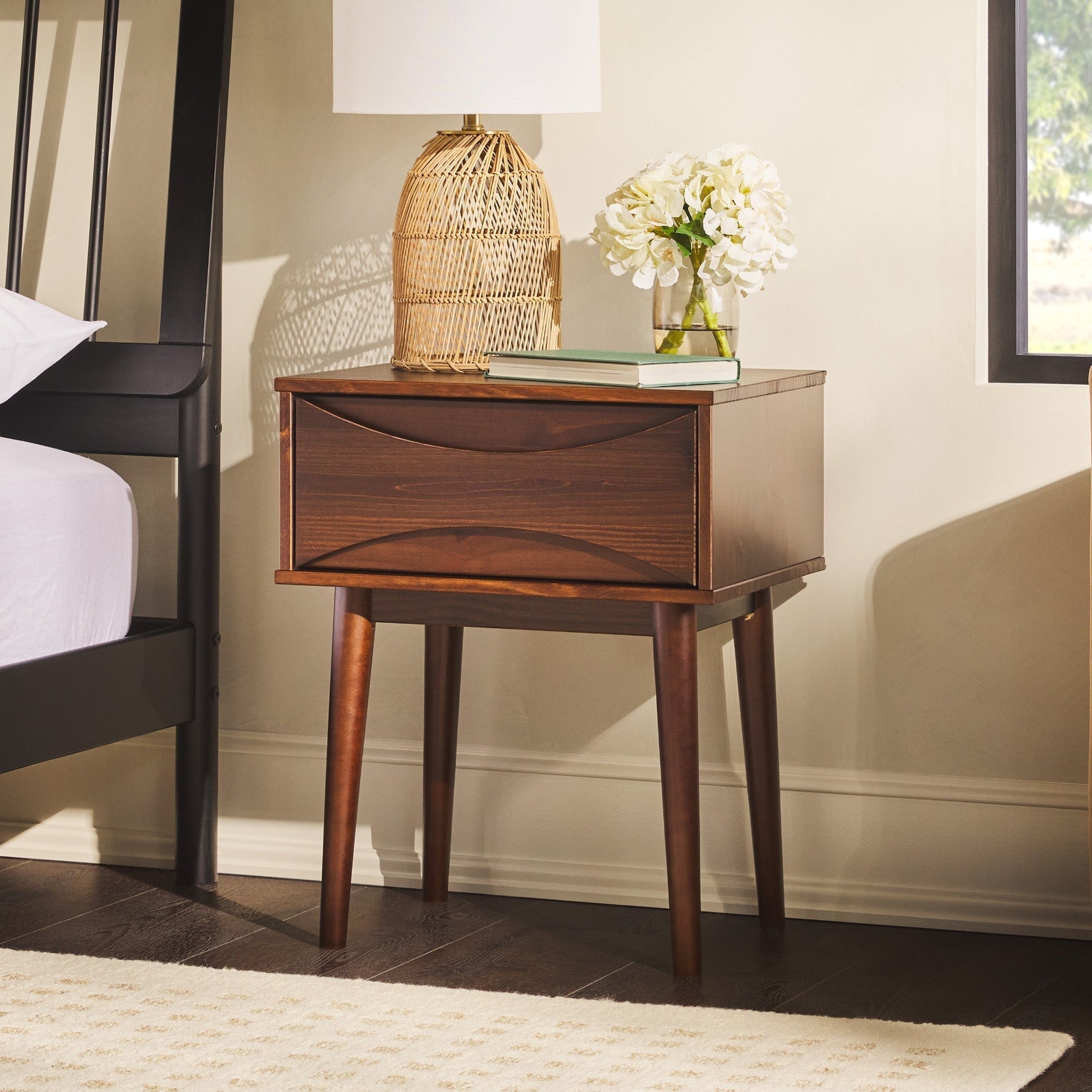 Atticus Solid Wood Mid-Century Modern Nightstand Walker Edison