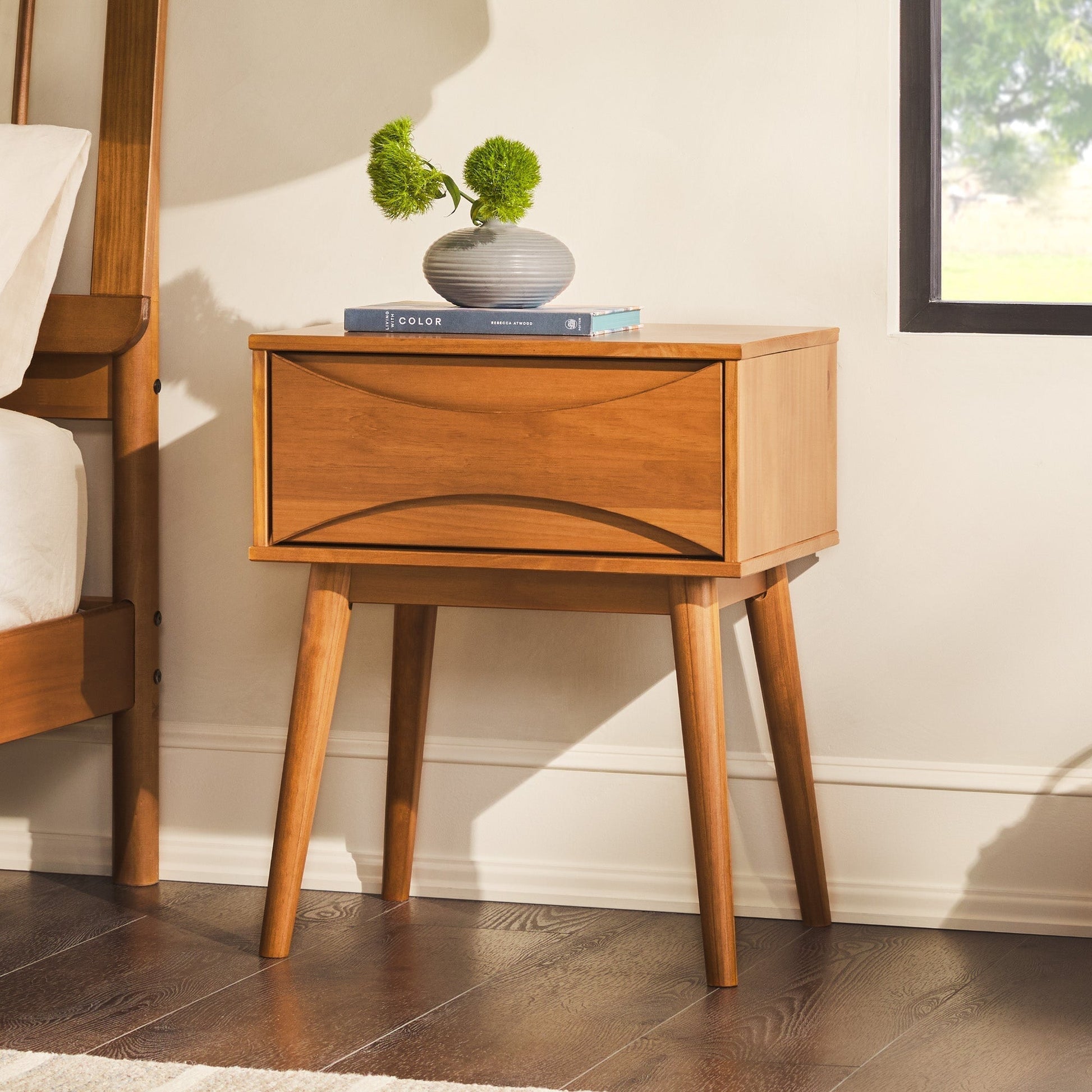 Atticus Solid Wood Mid-Century Modern Nightstand Walker Edison