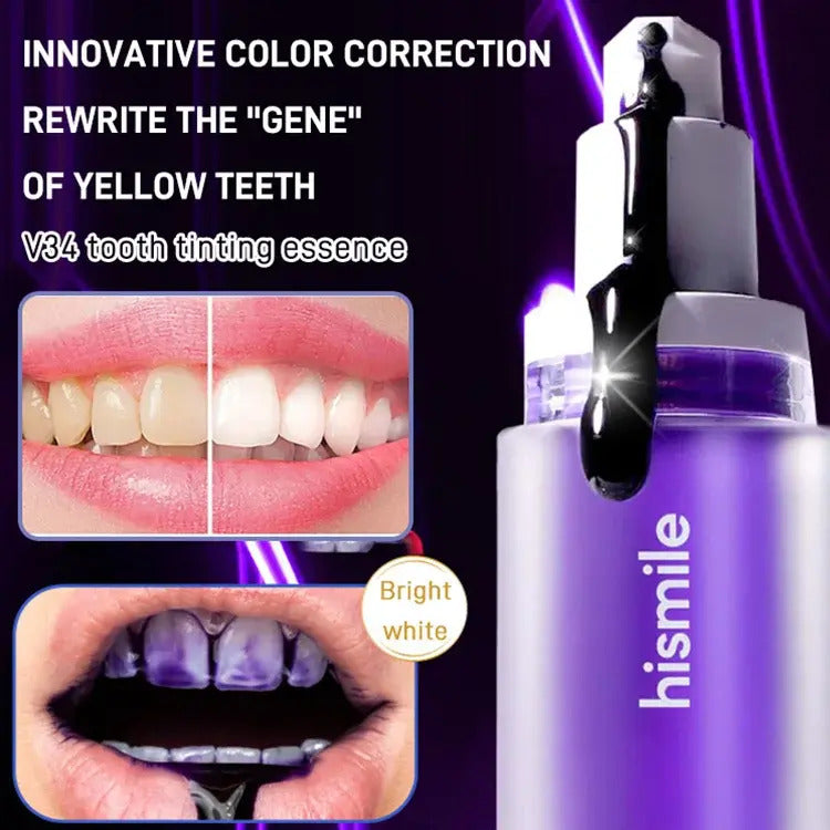 HISMILE V34 Toothpaste Purple Color Corrector Toothpaste For Teeth White Brightening Tooth Care Toothpaste Reduce Yellowing 30ml ShopOnlyDeal