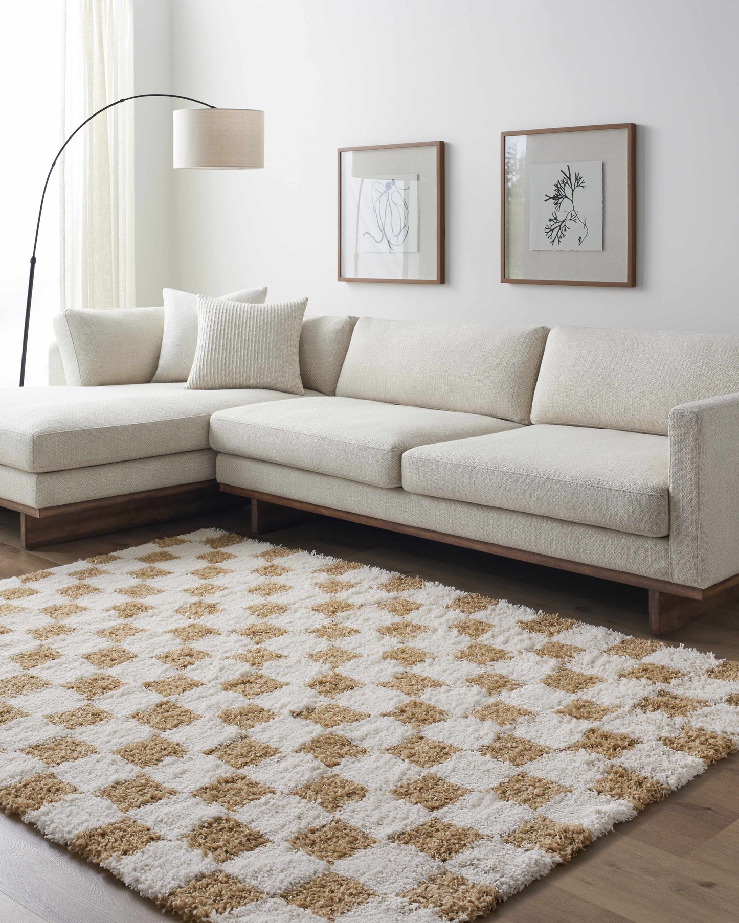 Atira Mustard Checkered Area Rug | Warm & Inviting Home Decor Piece Boutique Rugs