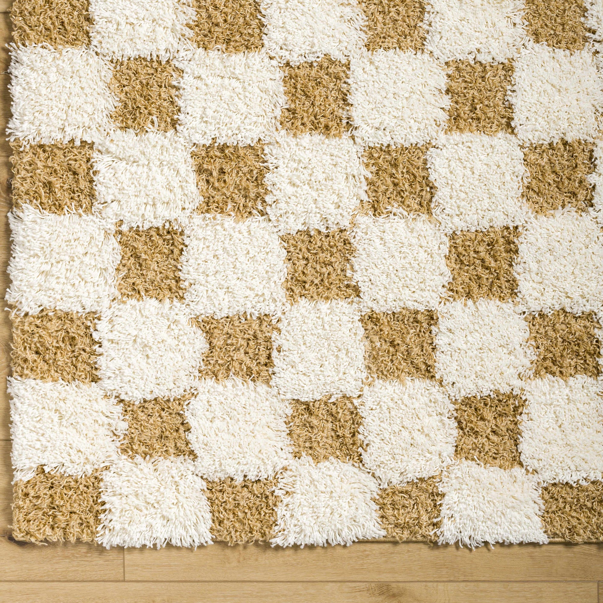 Atira Mustard Checkered Area Rug | Warm & Inviting Home Decor Piece Boutique Rugs