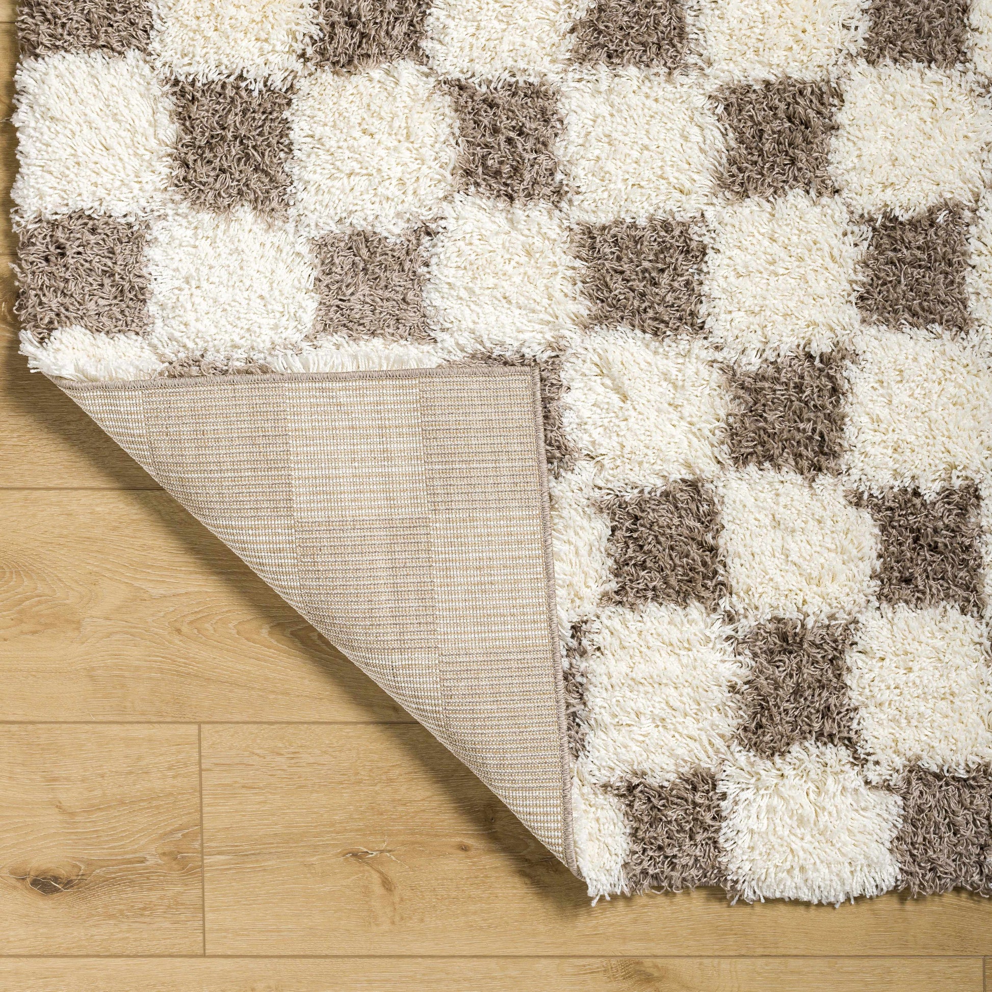 Atira Brown Checkered Area Rug Boutique Rugs