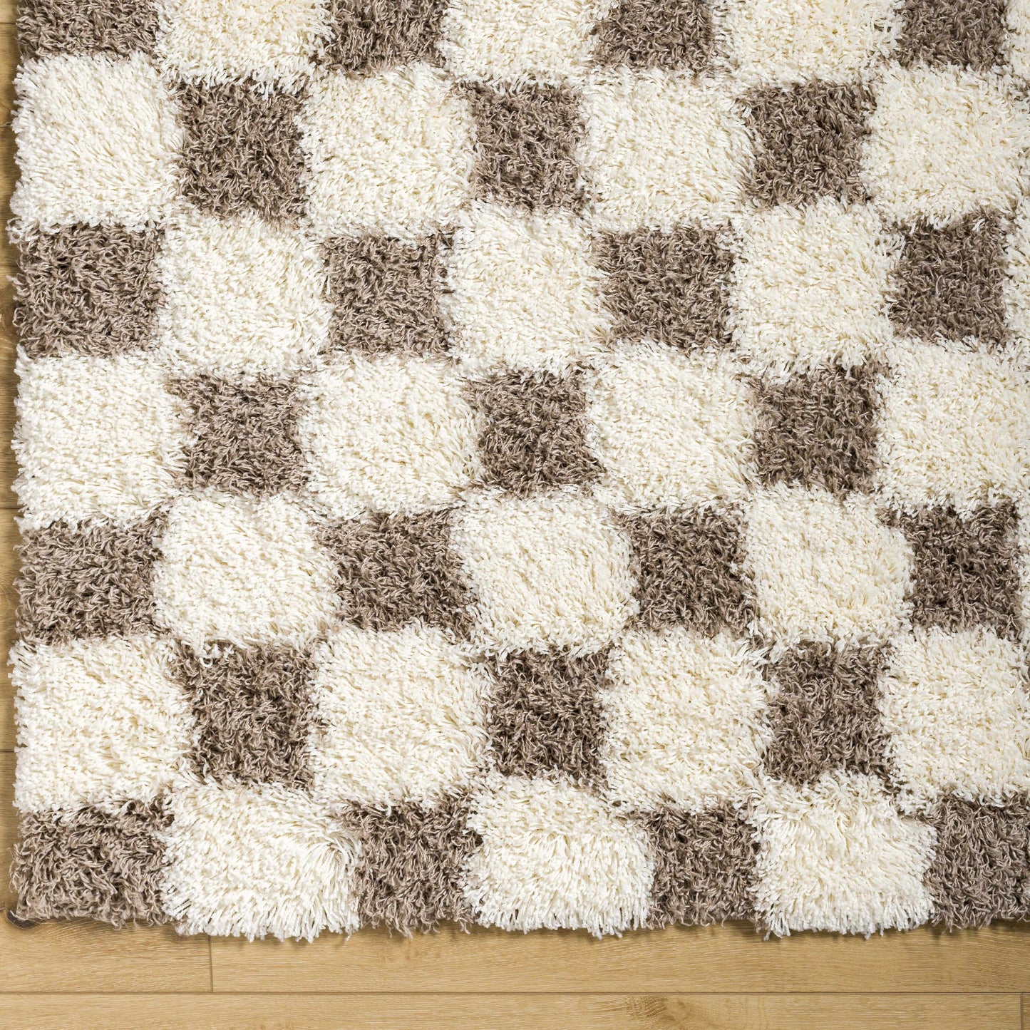 Atira Brown Checkered Area Rug Boutique Rugs