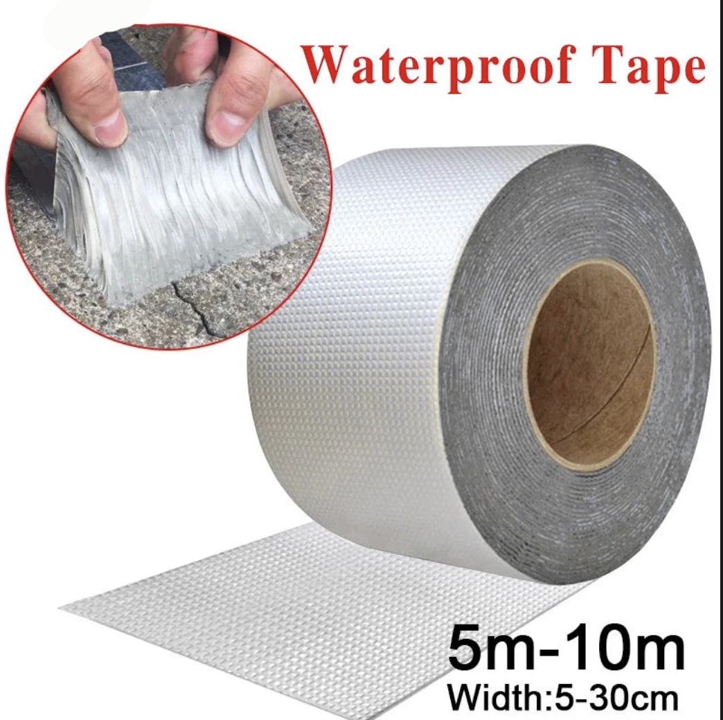 Waterproof Tape High Temperature Resistance Aluminum Foil Thicken Butyl Tape Wall Pool Roof Crack Duct Repair Sealed Self Tape ShopOnlyDeal