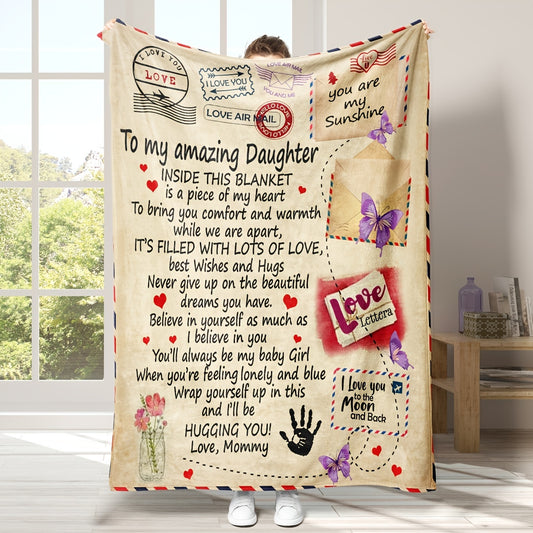 Message Print Blanket, Flannel Towel Quilt, To My Daughter Blanket From Mom & Dad, Flannel Throw Blanket - Temu ShopOnlyDeal