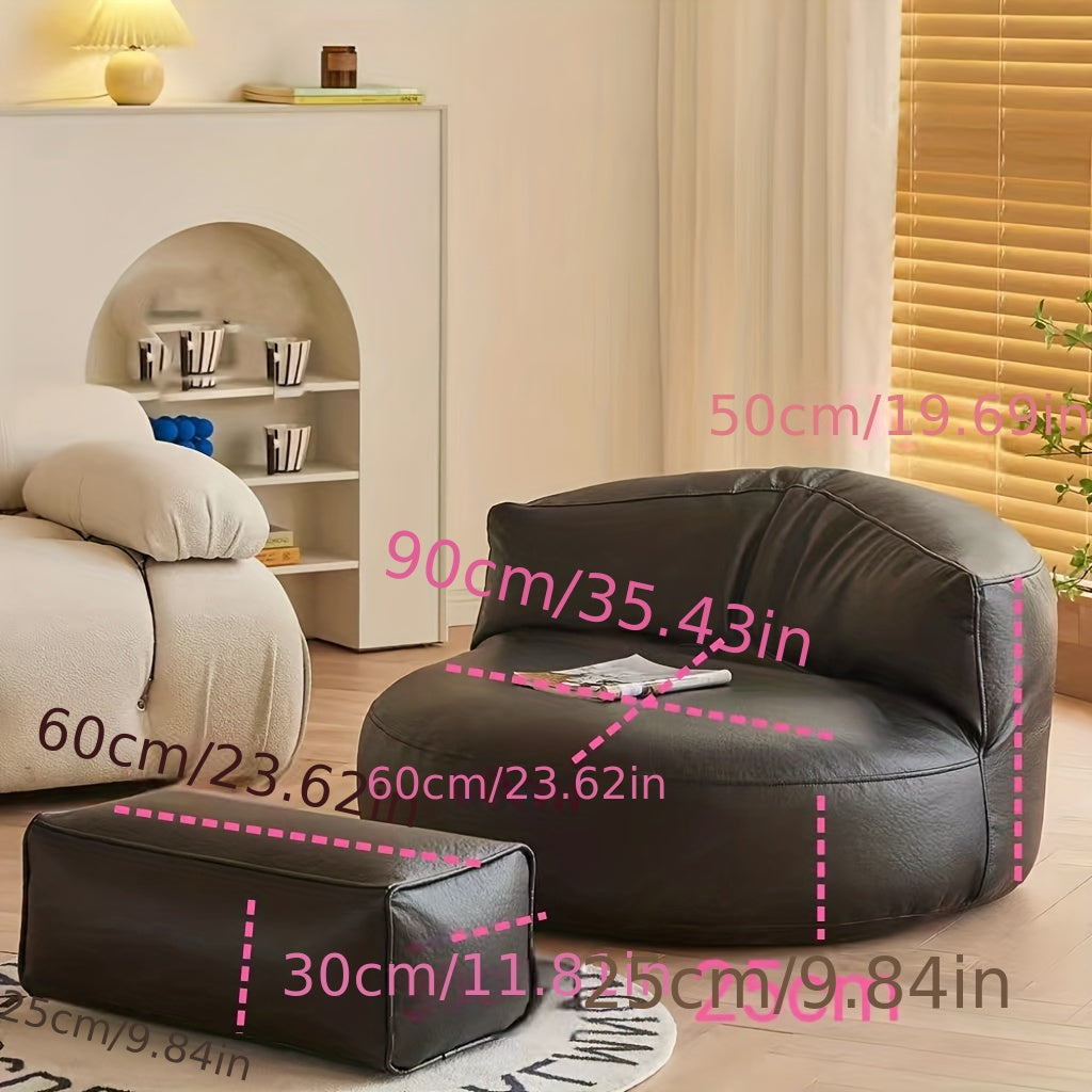 Leather Bean Bag Cover, Sofa Cover: Transform Your Living Room With A Stylish And Comfortable Sofa, Footrest, And Stool Cover! - Temu ShopOnlyDeal