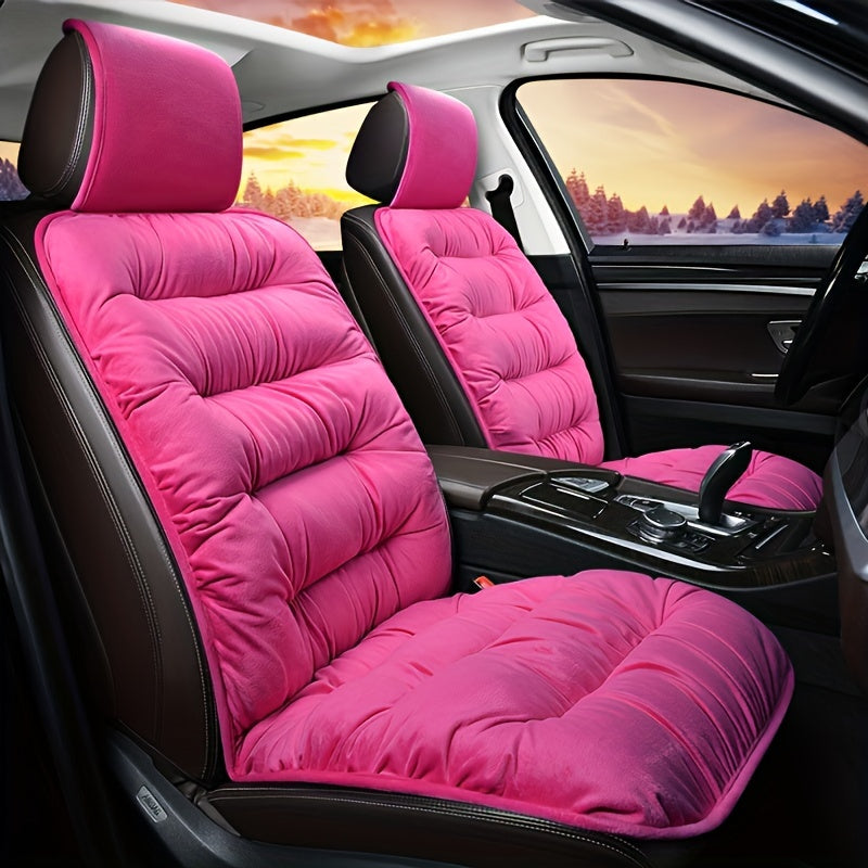 New Car Cushion Winter Plush Front Single Seat Thickened Winter Car Universal With Backrest Car Cushion Universal Seat Cover ShopOnlyDeal