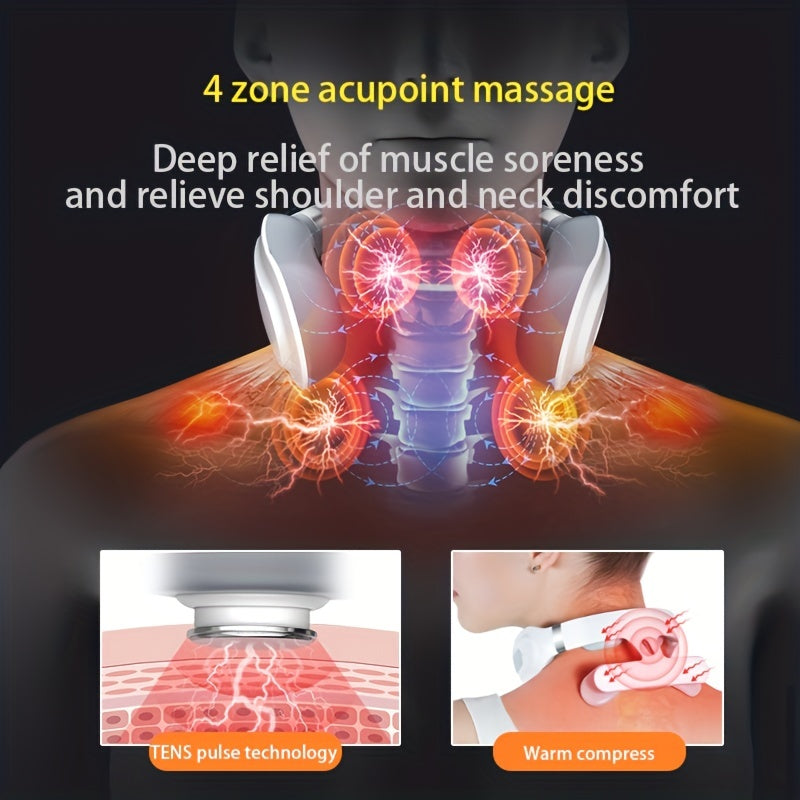 Portable Smart Massager Wireless U-shaped Tens Ems Pulse 2024 High Quality Heated Cervical Massager - Relieve Neck & Shoulder Pain With Four-head Heating And 16gear For Cervical Spine Care And Massage - Temu ShopOnlyDeal