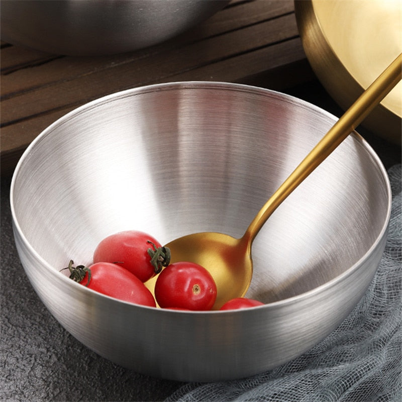 Stainless Steel Salad Ramen Noodles Bowl Korean Tableware Sugar Fruit Bowls Single Layer Kitchen Utensils ShopOnlyDeal