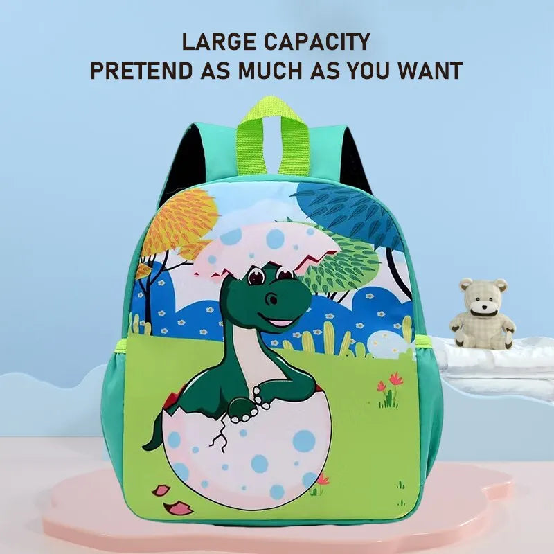 Cute Dino Animal Print Kids Backpack: Perfect for School and Adventures Dinosaur ShopOnlyDeal