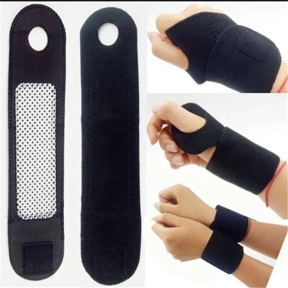 Tourmaline Self-Heating Wrist Brace 1 Pair  Sports Protection Wrist Belt Far Infrared Magnetic Therapy Pads Braces Wrist Brace ShopOnlyDeal