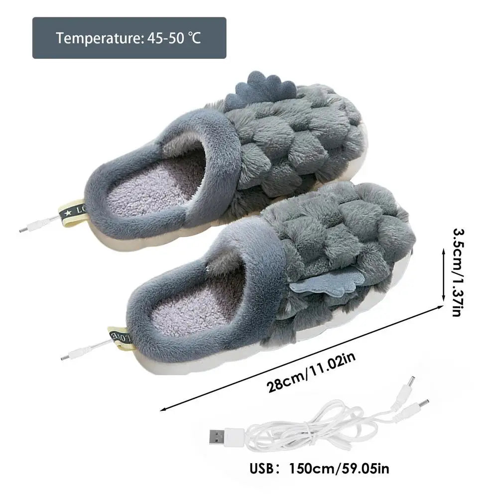 Heated Slippers Non-Slip Soft Electric Heated Foot Warmer USB Electric heating slippers Winter Electric Warmer Shoes ShopOnlyDeal