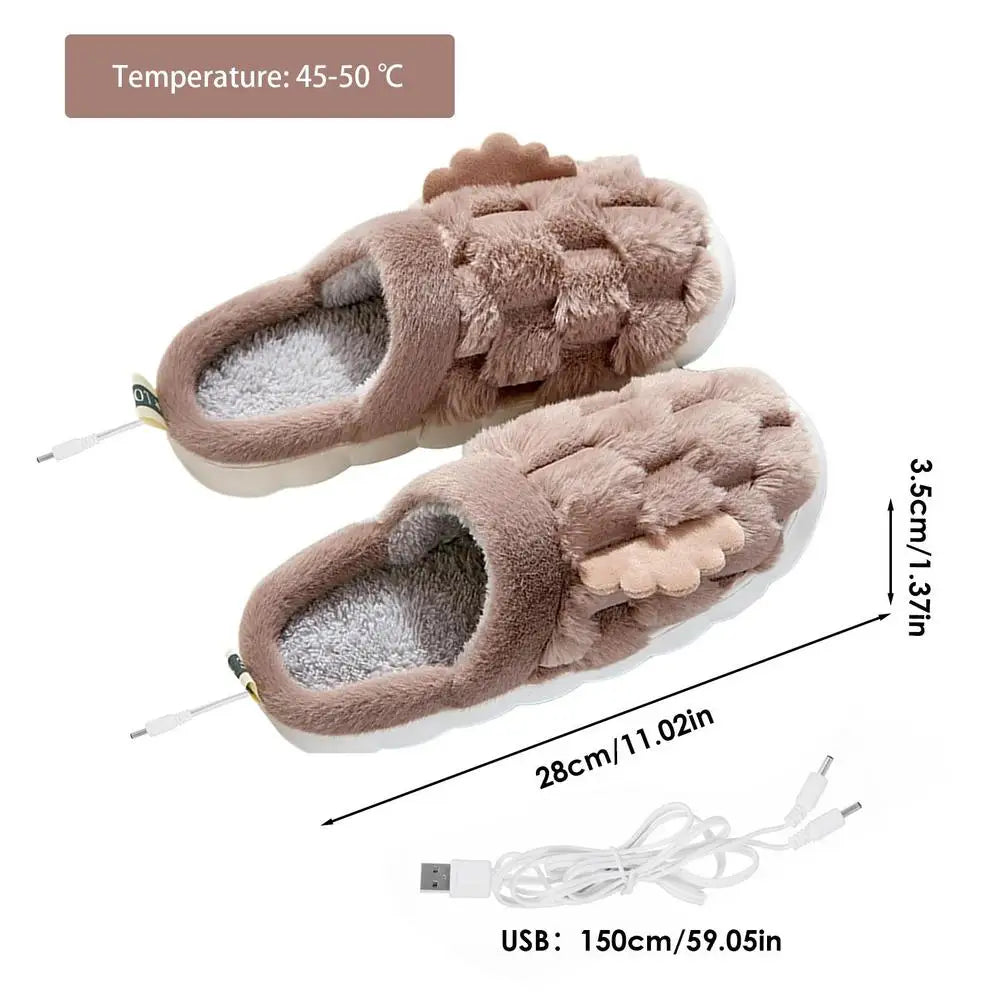 Heated Slippers Non-Slip Soft Electric Heated Foot Warmer USB Electric heating slippers Winter Electric Warmer Shoes ShopOnlyDeal