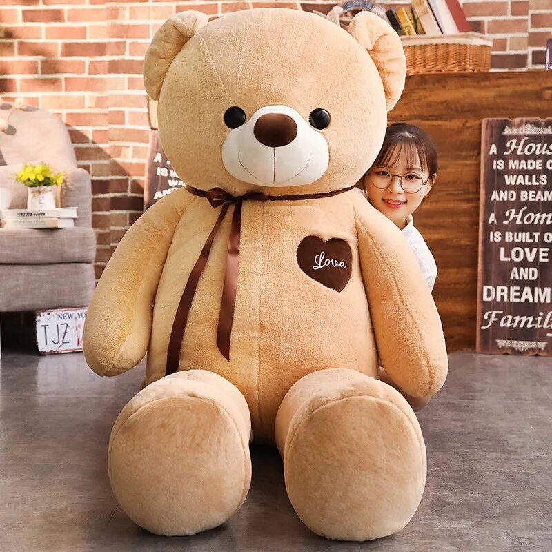 Giant Plush Toy 100cm Teddy Bear T-Shirt Soft Stuffed Animals Pillow Dolls Grilfriend Kids Wife Birthday Valentines Day Decor ShopOnlyDeal