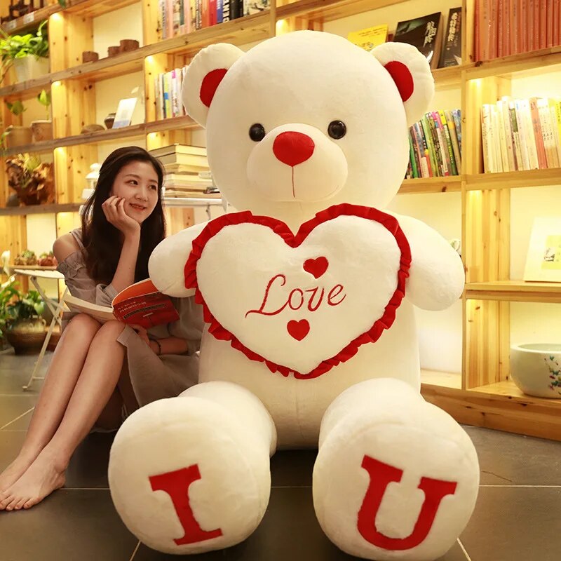 Giant Plush Toy 100cm Teddy Bear T-Shirt Soft Stuffed Animals Pillow Dolls Grilfriend Kids Wife Birthday Valentines Day Decor ShopOnlyDeal