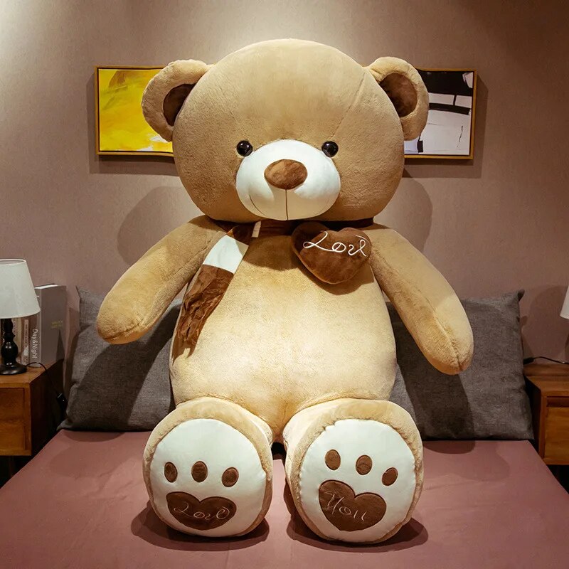 Giant Plush Toy 100cm Teddy Bear T-Shirt Soft Stuffed Animals Pillow Dolls Grilfriend Kids Wife Birthday Valentines Day Decor ShopOnlyDeal