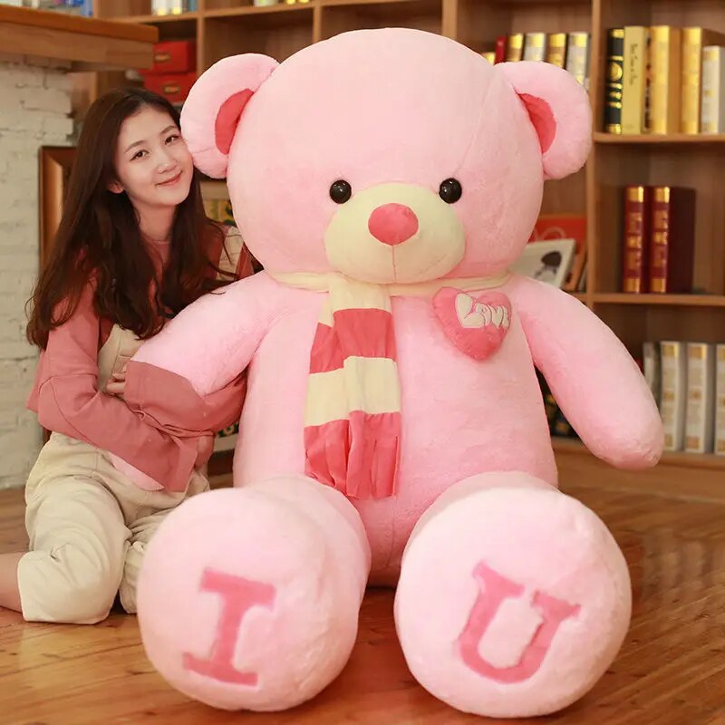 Giant Plush Toy 100cm Teddy Bear T-Shirt Soft Stuffed Animals Pillow Dolls Grilfriend Kids Wife Birthday Valentines Day Decor ShopOnlyDeal