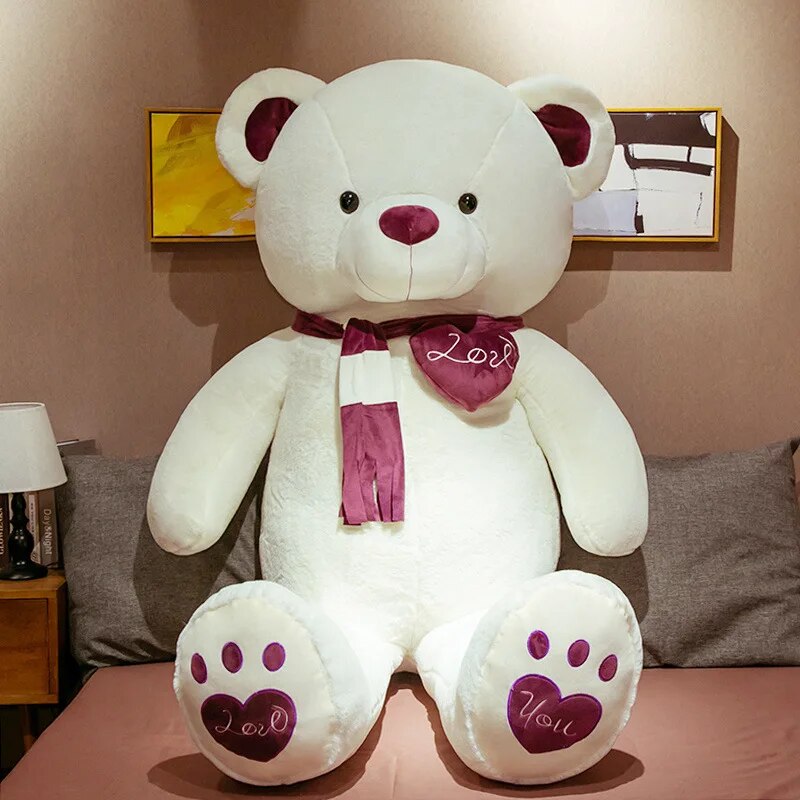 Giant Plush Toy 100cm Teddy Bear T-Shirt Soft Stuffed Animals Pillow Dolls Grilfriend Kids Wife Birthday Valentines Day Decor ShopOnlyDeal