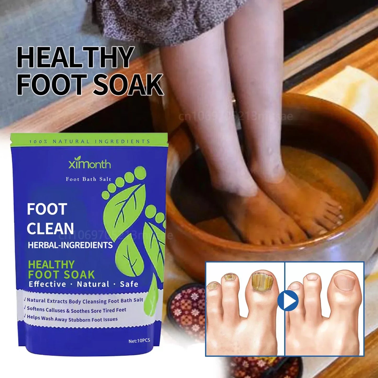 10pcs/Bag Foot Cleansing Soak Gel Dehumidification Detox Relieve Fatigue Natural Herbal Foot Bath Capsule Shape Up Care Ww Beauty Daily Store