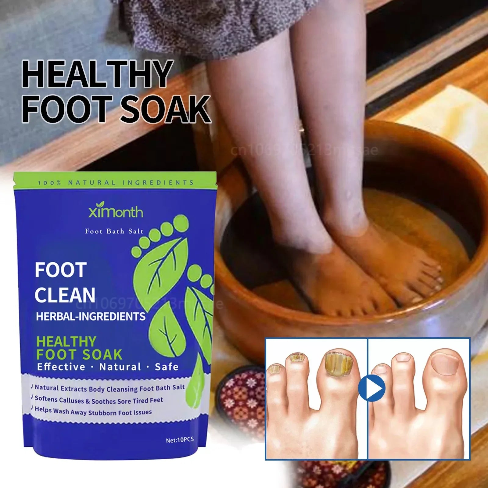 10pcs/Bag Foot Cleansing Soak Gel Dehumidification Detox Relieve Fatigue Natural Herbal Foot Bath Capsule Shape Up Care Ww Beauty Daily Store