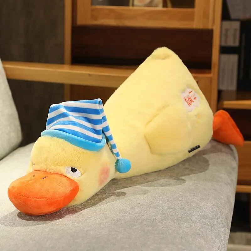 Giant Lazy Yellow Duck Plush Toys 110cm Fluffy Sleep Pillow Cute Animal Stuffed Swan Goose Soft Dolls Floor Mat Kids Girls Gift ShopOnlyDeal